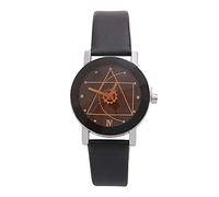 Pyugxab Orologio di lusso con ingranaggi geometrici in pelle, coppia di orologi al quarzo, Piccolo nero., Small