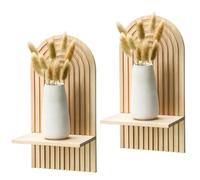 Pyuyan 2 Pezzi Mensola da Parete Moderna Boho, Mensola da Parete Arcobaleno Boho, Mensola da Parete in Legno, per Vasi di Fiori, Libri, Candele, Soggiorno, Camera da Letto