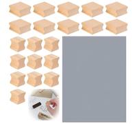 Pyuyan 20 PCS Blocchi per Timbri in Legno Duro, Timbri in Gomma Laser, con Foglio di Gomma Grigio Timbro, 2cm /4cm