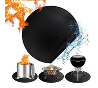 Pyuyan 24" Tappeto Ignifugo Rotondo, Stuoia Resistente al Calore per Esterni, Tappetino Resistente al Fuoco, Tappetino per Caminetto, per Erba, Terreno, Barbecue, Terrazza, Campeggio, Giardino, Camino