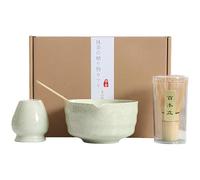 Pyuyan Set di Scope Matcha, Set Matcha per Principianti, Set Matcha 4 Pezzi, Set di Fruste Matcha, Set di tè Matcha in Ceramica, per Principianti, Accessori Matcha Premium