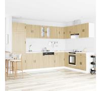 Pyvara Porto - Mobile sottolavabo in legno marrone, 80 x 46 x 81,5 cm, con spazio e 2 ante, mobile da bagno per bagno, lavanderia, WC degli ospiti, organizer per riporre e riporre oggetti