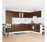 Pyvara Porto - Mobiletto sottolavabo in legno marrone, 80 x 46 x 81,5 cm, con ante e mensola, per bagno degli ospiti, WC, cassettiera organizer