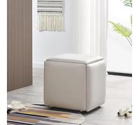 PYWJGZSX Sgabello, Sedia a Cubo Nidificante 5 in 1 - Sgabello Impilabile con Poggiapiedi Pieghevole su Ruote - Set Versatile Di Mobili per Soggiorno e Sala da Pranzo con Sedile in Ecopelle Sintetica/i