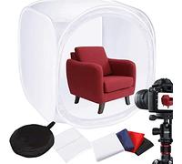 PYXEL 60X60 Inch / 150 x 150 cm Photo Studio Tenda Shooting Light Kit cubo diffusione morbida di sicurezza con 4 colori Fondali - rosso/scuro/blu/nero/bianco