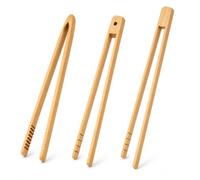 PYXGAR 2 Pinzette Barbecue in Bambù 25cm Utensile per Arrostitire Pane e Fette di Cetriolo