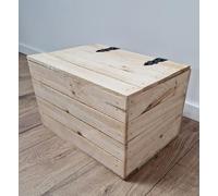 PYXIDAS Cassette Legno con Coperchio - Soluzione Elegante e Pratica per la Conservazione nella Tua Casa 40x30x26 (Naturale, 40x30x26)