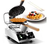 PYY Macchina per waffle a bolle, macchina per waffle commerciale, rotazione di 180°, rivestimento antiaderente, 1500 W, in acciaio inox elettrico Hong Kong, 1500 W, 160-800 ° F, confezione da 30