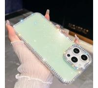 PYYLTTP Custodia per telefono con diamanti per iPhone 16e 14plus 15 Pro 16 Pro Max Custodia di lusso per iPhone 13promax Custodia rigida con gemme brillanti (per iPhone 15 ProMax/verde)