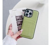 PYYLTTP Custodia protettiva completa anti-caduta per iPhone 13, 14, 16 e 15 Pro Max, con doppia tasca porta-carte, colore giallo e verde, per iPhone 16 Plus.