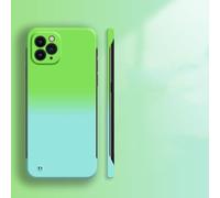 PYYLTTP Custodia rigida per PC sfumata senza cornice Crash Color per iPhone 16 15 14 Plus 14 15 16 Pro Max 16pro, opaca, ultra sottile (per iPhone 14/verde)