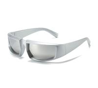 PYYLTTP Occhiali da sole da donna retrò punk, colorati, alla moda, con lenti a specchio, occhiali da sole UV400, occhiali da guida per sport all'aria aperta (specchio argento B)