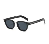 PYYLTTP Occhiali da sole ovali da donna, stile retrò blu-arancione, protezione UV400, occhiali da sole punk con rivetti da uomo (nero, grigio canna di fucile)