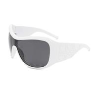 PYYLTTP Occhiali da sole oversize di lusso per uomo e donna, stile vintage, popolari hip-hop, occhiali da sole per guida, protezione UV 400, Bianco sporco, Taglia unica per tutti