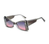 PYYLTTP Occhiali da sole retrò Cat Eye Candy Color da donna, moda, tonalità sfumate viola e rosse, occhiali da sole da uomo Uv400 (grigio grigio rosa)
