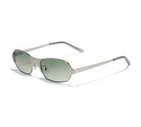 PYYLTTP Occhiali da sole rettangolari in metallo alla moda da donna, stile retrò con sfumature di colore caramella, protezione UV400, da uomo opachi