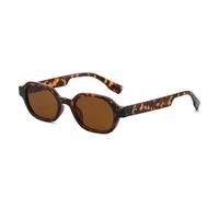 PYYLTTP Rosso Arancione Occhiali Da Sole Donne Rivetti Vintage Chiaro Gradiente Sfumature Uv400 Uomini Di Tendenza Punk, Tè leopardato, Taglia unica