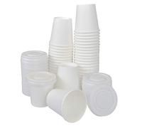 PZ 100 BICCHIERE IN CARTA CAFFE' CL 7 + PZ 100 COPERCHIO BIO IDEALI PER L'ASPORTO DI BEVANDE CALDE