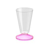 PZ 100 BICCHIERI PLASTICA CC 200 + BASE COPERCHIO PER YOGURT GELATI E DESSERT PER MACEDONIE TRASPARENTI