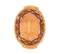 PZ 2 CESTA OVALE IN VIMINI COLORE MARRONE MEDIO CM 51 X 38 H 12 PER CONFEZIONI REGALO NATALE, FESTIVITà, CESTO REGALO ADDOBBI