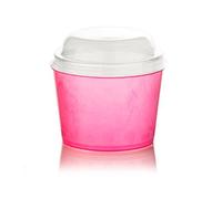 PZ 200 COPPETTE CC 150 DI PLASTICA COLORATE + COPERCHIO PER YOGURT MACEDONIE E GELATI PLASTIC CUP FOR ICE CREAM