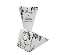 Pz 24 Cono Portariso Matrimonio Personalizzato, Cono Portariso Chiuso Matrimonio Personalizzato, Personalizza e seleziona la quantità desiderata. (Matrimonio Mod.1)