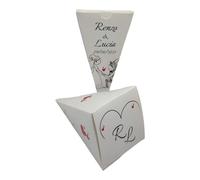 Pz 24 Cono Portariso Matrimonio Personalizzato, Cono Portariso Chiuso Matrimonio Personalizzato, Personalizza e seleziona la quantità desiderata. (Matrimonio 18)