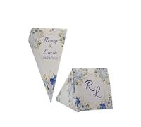 Pz 24 Cono Portariso Matrimonio Personalizzato, Cono Portariso Chiuso Matrimonio Personalizzato, Personalizza e seleziona la quantità desiderata. (Matrimonio 4)
