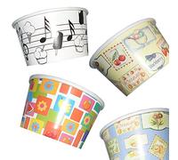 PZ 250 BICCHIERE COPPETTA CC 120 PER GELATO IN CARTA BIANCHI E NERI O FANTASIA COLORATA CUPS PAPER