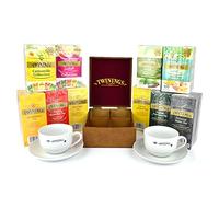 PZ 350 BUSTINE TE' TISANE CAMOMILLE TWININGS +TAZZINE+SCATOLA IN LEGNO (4 SCOMPARTI) TEA COLLECTION té tè