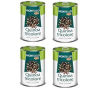 PZ 4 BARATTOLI DA GR 400 DI QUINOA TRICOLORE LESSATA AL NATURALE IDEALE PER LA REALIZZAZIONE DI PIATTI FRESCHI, COME QUINOA CON VERDURE MISTE O INSALATE DI QUINOA