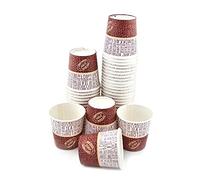 PZ 50 BICCHIERE IN CARTA BIANCO DECORATO JUTA ( ALTO 6 CM X DIAMETRO 6 CM) DA ML 120 (4 OZ) PER CAFFE' E BEVANDE CALDE