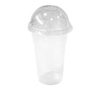 PZ 50 BICCHIERE SATINATO CC 350 + CUPOLA COPERCHIO CON FORO CENTRALE TRASPARENTE MILK SHAKE GLASS