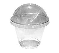 PZ 50 COPPA VASETTO CC 210 (7 OZ) IN PLASTICA CON COPERCHIO PER YOGURT GELATI E MACEDONIE