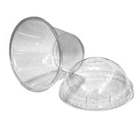 PZ 50 COPPETTA MACEDONIA CC 270 (9 OZ) IN PLASTICA CON COPERCHIO PER YOGURT GELATI E FRAPPE'