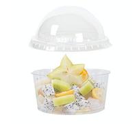 PZ 50 COPPETTE DI PLASTICA TRASPARENTE CC 200 + COPERCHIO IDEALE PER MACEDONIE YOGURT E GELATI PLASTIC CUP FOR ICE CREAM