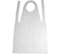 PZ 50 GREMBIULE MONOUSO IN POLITENE BIANCO CM 80 X 125 PER LABORATORI E MACELLERIE