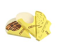 PZ 50 Porta Crepes GIIALLA con Scritte Decorative A Tasca BIODEGRADABILE E COMPOSTABILE Ideale per L'ASPORTO di Crepes Dolci E SALATE