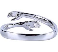 PZ Coppia Abbraccio Anello in Argento Sterling Abbraccio Anello Abbraccio Anello Aperto per Coppia Donne Ragazze Gioielli Regalo di Nozze Clever