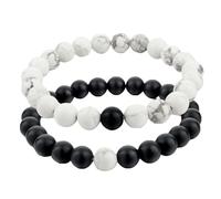 Pz/Set Coppie Distanza Braccialetto Classico Pietra Bianco e Nero Yin Yang Braccialetti di Perline per Uomo Donna Best Friend Hot Professional Process