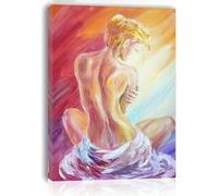 pz. Stampa artistica su tela di donna nuda romantica, decorazione da parete per soggiorno, camera da letto, cucina, ufficio, scuola, aula 50x90 cm senza cornice