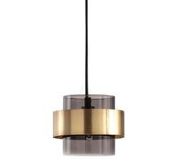 PZAOJAU Lampadario industriale in vetro per isola della cucina, oro spazzolato, metà secolo, moderno, illuminazione a sospensione, ambra, grigio fumo, lampadario vintage per camera da letto, tavolo da
