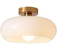 PZAOJAU Plafoniera vintage in vetro di latte Lampada da soffitto per corridoio a semi-incasso Lampadario in vetro arancione Lampada da soffitto moderna per corridoio di metà secolo Lampada da soffitto