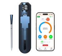 PZCC Ninja Termometro digitale di precisione per alimenti, termometro senza fili per carne, per barbecue, sonda per carne, con app intelligente, monitoraggio dello zucchero, impermeabile IP67