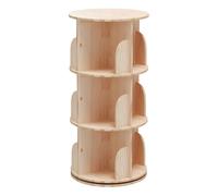 PZEOB 2/3/4/5/6 Shelf di libri di livello 360 ° libreria in legno massiccio rotante con scaffale a rotazione libera da scaffale.