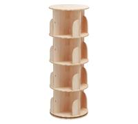 PZEOB 2/3/4/5/6 Shelf di libri di livello 360 ° libreria in legno massiccio rotante con scaffale a rotazione libera da scaffale.