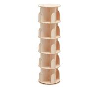 PZEOB 2/3/4/5/6 Shelf di libri di livello 360 ° libreria in legno massiccio rotante con scaffale a rotazione libera da scaffale.