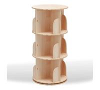 PZEOB 2/3/4/5/6 Shelf di libri di livello 360 ° libreria in legno massiccio rotante con scaffale a rotazione libera da scaffale.