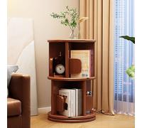 PZEOB 2/3/4/5 Tier a 360 ° Torre di libreria rotante con portaoggetti rotondi, scaffale di libri in piedi da pavimento in legno per piccolo spazio