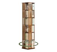 PZEOB Scaffale di libri d'angolo in bambù 360 ° libreria rotante 149 cm/178 cm Spazio di scarico di scarico a 360 ° Torre di libreria d'angolo